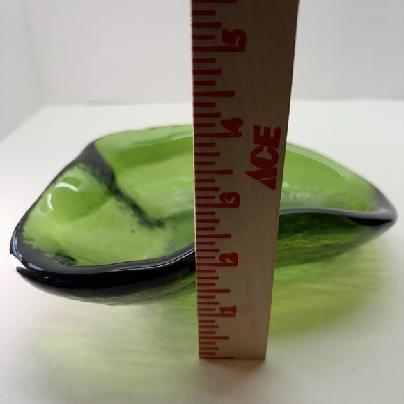 BLENKO‎ Vintage Green Glass Free Form Amoeba Bowl Ashtray Trinket Dish MCM - Picture 7 of 7